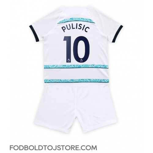 Chelsea Christian Pulisic #10 Udebanesæt Børn 2022-23 Kortærmet (+ Korte bukser)